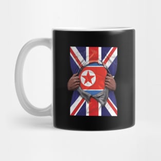 North Korea Flag Great Britain Flag Ripped - Gift for North Korean From North Korea Mug